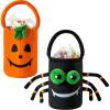 imageJOYIN 2 PCS Halloween Plush Candy Bucket 59quot X 87quot Tote Bucket Spider and Pumpkin Halloween Basket with Handle Trick or Treating Gift for Kid Party Favor Supplies Decor
