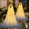 imageJOYIN 2 Packs 47 Halloween Decorations Outdoor Standing Ghost Light Up Spooky Ghost with Witch Hat ampamp Remote Control Glowing Halloween Decor for Yard Porch Lawn Garden Party Supplies Haunted HouseStanding Ghost