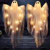 imageJOYIN 2 Pcs 47 Halloween Light up Hanging Ghost Decoration Outdoor with Warm LED Light Halloween Flying Hanging Ghosts for Haunted House Prop Front Yard Patio Party Decor Indoor OutdoorWarm White Ghosts