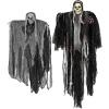 imageJOYIN 2 Pcs Halloween Hanging Swinging Ghosts Decorations Outdoor Halloween Scary Decor with Lighted Up Eyes Creepy Swinging Skeleton Flying Props for Yard Patio Lawn GardenHanging Grim Reaper