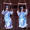 imageJOYIN 2 Pcs Hanging Ghosts Halloween Decorations Outdoor 3ft Blue Swinging Creepy Sister Ghost with LED Red Light Eyes Creepy Girl Twins Doll Decor for Indoor Flying Props for Yard Patio Lawn Garden