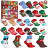 imageJOYIN 2025 Christmas Advent Calendar 24 Days Christmas Warm Cotton Socks for Adults Xmas Countdown Calendar with 20 Low Cut ampamp 4 Knee High Socks Xmas Accessories Party Favor Gifts