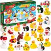 imageJOYIN 2025 Christmas Advent Calendar Ducks 24 Days Christmas Countdown Rubber Ducks for Boys Girls Toddlers Kids Xmas Party Favor Gifts Rubber Ducky Bath Toys Kids Xmas Fun Gifts