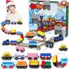 imageJOYIN 2025 Christmas Countdown Advent Calendar with 12 PCS Wooden Train Cars Magnetic Train Sets12 Days Cars Advent Calendar for Boys Kids Christmas Party Favor Classroom Prizes Xmas Gift