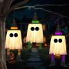 imageJOYIN 236 3PCS Halloween Hanging Ghosts Decorations Outdoor Blue Hanging Light Up Ghost Decor with Witch Hat ampamp Timer Halloween Decorations for Yard Patio Tree Garden Outside Haunted House PartyWarm White Ghosts