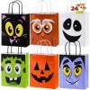 imageJOYIN 24 Pcs Halloween Colorful Paper Gift Bags with Handles for TrickorTreating Halloween Candy Goodie Bags for Party Favors and Supplies24 Count Pack of 1