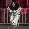 imageJOYIN 31quot Halloween Animatronics Decorations Scary Swinging Clown Outdoor Hanging Skeleton with Lightup Eyes and Kicking Legs Sound Activated Ghost Decor for Haunted House Lawn Yard Patio