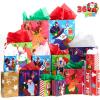 imageJOYIN 36 Pcs Christmas Bags with Tissue Papers and Tag Assorted Sizes Set for Wrapping Xmas Holiday Presents Thanksgiving Gift Decoration Present Wrapping School Classrooms Party Favors