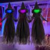 imageJOYIN 3pcs Halloween Witch Decorations Outdoor 5ft Spooky Hanging Ghost Animatronic Decor with Broomstick Light Up Props for Home Outside Yard Garden Lawn Porch Haunted House