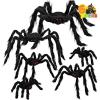 imageJOYIN 6 Packs Halloween Outdoor Decorations Giant Spiders Set Halloween Decor Outside Black Hairy Large Spider with Different Size for Lawn Yard Decor 30quot 30quot 20quot 20quot 12quot 12quot