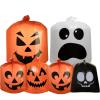 imageJOYIN 6 Pcs Halloween Leaf Bags Pumpkin Leaf Lawn Bags for Yard Fall Leaf Outdoor Decorations Plastic Resuable Jack o Lantern Trash Bag for Halloween Decor Party Favors Party Supplies