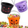 imageJOYIN 6PCS Halloween Trick or Treat Pumpkin Bucket Jack O Lantern Candy Basket and Buckets for Trick or Treating Orange Halloween Pails with Handle for Kids Party Favors Supplies PropsBlack  Purple  Orange