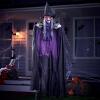 imageJOYIN 72 Hanging Witch Decor Halloween Decorations Outdoor Flying Life Sized Sound Activated Light Up Eyes Party Supplies for Garden Haunted House Front Porch Door Scary Old World