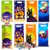 imageJOYIN 72 PCS Halloween Trick or Treat Bags Halloween Goodie Candy Bags Goody Gift Bag 4 Designs Plastic Snack Bag Bulk for Kids Trick or Treating Classroom Party Favors Event Party Supplies