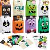 imageJOYIN 72PCS Halloween Treat Bags Candy and Goodie Bags 6 Styles with Stickers Party Supplies for Kids Halloween Party Favors Exchange Holiday Pastries Supplies