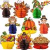 imageJOYIN 9 Pcs Thanksgiving Honeycomb Decorations Set Pumpkin ampamp Scarecrow Designs Tabletop Centerpieces Thanksgiving Supplies for Autumn Party Favors Table Classroom Decoration