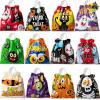 imageJOYIN 96PCS Halloween Drawstring Treat Bags 6quotx6quot Halloween Goodie Candy Bags 12 Designs Goody Gift Bag Bulk for Kids Boys Girls Trick or Treating Classroom Party Favor Supplies