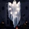 imageJOYIN Halloween Hanging Light up Ghost with Spooky Blue LED Light 47 White Ghosts Halloween Hanging Decoration for Front Yard Patio Lawn Garden Party Decor Indoor OutdoorWhite Ghost