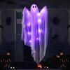 imageJOYIN Halloween Hanging Light up Ghost with Spooky Blue LED Light 47 White Ghosts Halloween Hanging Decoration for Front Yard Patio Lawn Garden Party Decor Indoor OutdoorPurple Ghost