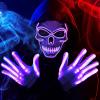 imageJOYIN Halloween LED Skull Mask with Light Up Gloves Purple Scary LED Skeleton and Glow in The Dark Skeleton Mask for Adult Men Women Halloween Cosplay Costume Accessory Dress UpPurple