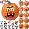 imageJOYIN Halloween Make 40 Faces Pumpkin Decorating Stickers with 18 Sticker Sheets in 12 Different Designs and Sizes Party Supplies Trick or Treat Party Favors10675in