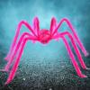 imageJOYIN Halloween Spider Decorations Outdoor 5 Ft Giant Disco Ball Silver Spider with Red Eyes for Yard Lawn Garden Halloween Outside Decor Indoor Haunted House Prop and Party Decor HomePink