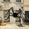 imageJOYIN Halloween Spider Web and 59 Giant Spider 164 x 157 Ft Large Triangular Web for Outdoor Decoration Giant Spiderweb for Patio Garden Yard Haunted House Decor Indoor Home Party SuppliesSpider with Web