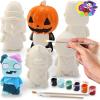 imageJOYIN Halloween Squishy Toys Coloring Craft Kit with 6 Different Characters 6 Colors Paints and 3 Paintbrushes Art Craft Painting Kit DIY Set Halloween Party Games for Kids Activities Party Favors