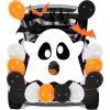 imageJOYIN Halloween Trunk Or Treat Car Decorations Kit for SUV Outdoor White Ghost Decor Haunted House Archway Sticker with Balloons for Car Garage Door Entryway