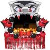 imageJOYIN Halloween Trunk or Treat Car Decorations Kit Vampire Monster Design Archway Garage Decor with Bats Balloons Tassel for Haunted House Door Entryway