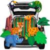 imageJOYIN Halloween Trunk or Treat Decorations Kit Jungle Theme with Rhinoceros Giraffe Parrot Chameleon Cheetah etc Zoo Animal Car Decorations Kit for Outdoor SUV Garage Archway Door House