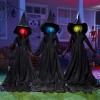 imageJOYIN Halloween Witch Decorations Outdoor Yard Stakes 3 Pack 42 FT Multicolored Light Up Scary Flying Witch with Sound Activation for Halloween Graveyard Lawn Yard Garden Decorations