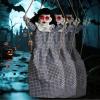 imageJOYIN Scary Halloween Decorations Outdoor Halloween Hanging Scary Swing Girl Decorations Winging White Doll with Creepy Sound and Light Up Eyes Sound Animatronics Hanging Decors ActivatedGhostly Black hair Girl