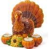 imageJOYIN Thanksgiving Turkey Candle Holders Thanksgiving Turkey Tabletop Centerpiece Decor Fall Centerpiece Table Decorations Tea Light Pumpkin Candle Holder Indoor Home Kitchen Autumn Decor