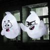 imageJoiedomi 2 Pcs Halloween Inflatables Outdoor Decorations Halloween Blow Ups Ghost with Builtin LEDs Cute Window Inflatable Ghost for Window DecorationsNaughty Ghost