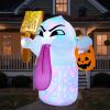 imageJoiedomi 5 FT Halloween Inflatables Outdoor Decor Blow Up Halloween Yard Decorations with Colorful LEDs Blow Up Ghost Decor with Pumpkin Basket for Garden Decorations