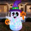 imageJoiedomi 5 FT Tall Halloween Inflatable Ghost Outdoor Decoration Inflatable Halloween Ghost Decor Outdoor with Rotating Light Blow Up Yard Decoration for Party Lawn Garden DecorCute Ghost