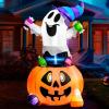 imageJoiedomi 5 FT Tall Halloween Inflatables Outdoor Decorations Inflatable Cute Ghost Halloween Decor Outdoor Blow Up Ghost Lift Pumpkin Candy Bag with Buildin LEDs for Yard DecorationsGhost with Candy