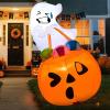 imageJoiedomi 5 FT Tall Halloween Inflatables Outdoor Decorations Inflatable Cute Ghost Halloween Decor Outdoor Blow Up Ghost Lift Pumpkin Candy Bag with Buildin LEDs for Yard DecorationsGhost with Pumpkin Candy Bag