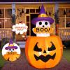 imageJoiedomi 5ft Tall Halloween Animated Inflatables Outdoor Decorations Inflatable Ghost on Pumpkin with LEDs Cute Blow Up Pumpkin Ghost Decor for Outside Yard Outdoor Lawn Garden Party DecorationGhost
