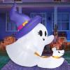imageJoiedomi 6 FT Halloween Inflatables Outdoor Decoration Cute White Inflatable Ghost Walking Dog Decor with LED Light Ghost Blow Up Yard Decoration for Halloween Outdoor Garden Lawn Yard and Party