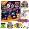 imageKlever Kits Halloween Gem Art Kit Kids Halloween Crafts Party Supplies Diamond Painting Kit with Stickers Suncatchers and Keychains Party Favor DIY Activities School Game Goodies Gift