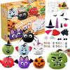 imageKlever Kits Halloween Pumpkin Decorating Kit Halloween Painting Kits Party Favors for Kids Arts and Craft Party Supplies DIY Coloring Pumpkin Decorations School Activities Games