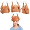 imageSpooktacular Creations 3 Pack Plush Roasted Turkey Hats for Thanksgiving and Halloween Costume Dress Up Party