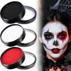 imageSpooktacular Creations 3PCS Halloween Makeup Face Body Paint Waterproof Foundation Cream Cake Tub Halloween Party Cosplay Clown Sfx Costume Dress Up Makeup for Adult1 Oz Each White Black Red