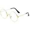 imageSpooktacular Creations Halloween Black Wizard Glasses Old Men Round Wire Costume Glasses Accessory for Men Women Halloween Dress Up Halloween Costume PropGold