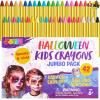 imageSpooktacular Creations Halloween Face Paint Crayon Set 42 Pcs Halloween Costume Body Paint Stencils Party Pack Including 42 Colors Birthday Toy Makeup Cosplay Party Supplies Gifts for Girls Boys