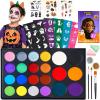 imageSpooktacular Creations Halloween Face Painting Makeup Kit 22 Colors NonToxic Paint With Stencils ampamp Brushes Sponges Glitter Powders Tattoo Stickers Professional Makeup Kit for Parties Birthdays
