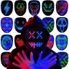 imageSpooktacular Creations Halloween Led Mask 50 Patterns Dynamic Static Images Face Transforming Light Up Mask with Gesture Sensing Glow Masks Cosplay Costume Accessory for Adult Teen Party Dress Up