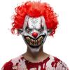 imageSpooktacular Creations Halloween Scary Clown Mask Horror Face Creepy Zombie Latex Mask Monster Masks Killer Evil Cosplay Costume Accessories for Adults Men Halloween Party Dress Up Prop